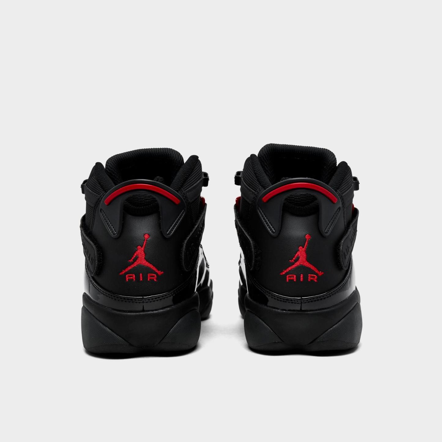Men's Air Jordan 6 Rings Basketball Shoes - Black/Anthracite/Fire Red - view 4