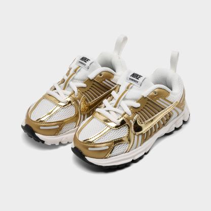 Infant and Kids' Toddler Nithtke Vomero 5 Stretch Lace Casual Shoes - Sail/Anthracite/Photon Dust/Metallic Gold - Both shoes facing left