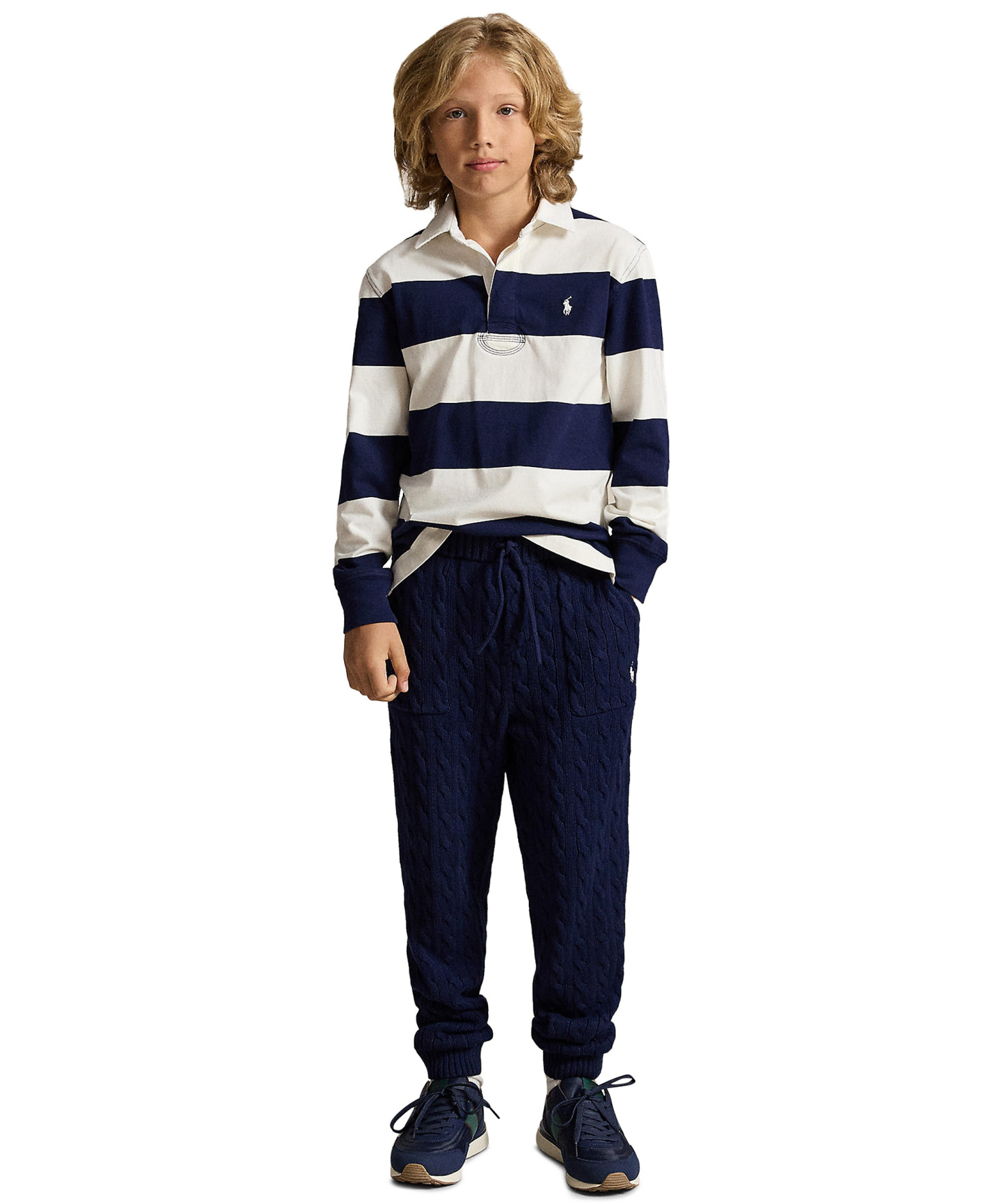 Polo Ralph Lauren Boys' 8-20 Iconic Long-Sleeve Rugby Shirt - Refined Navy/Nevis