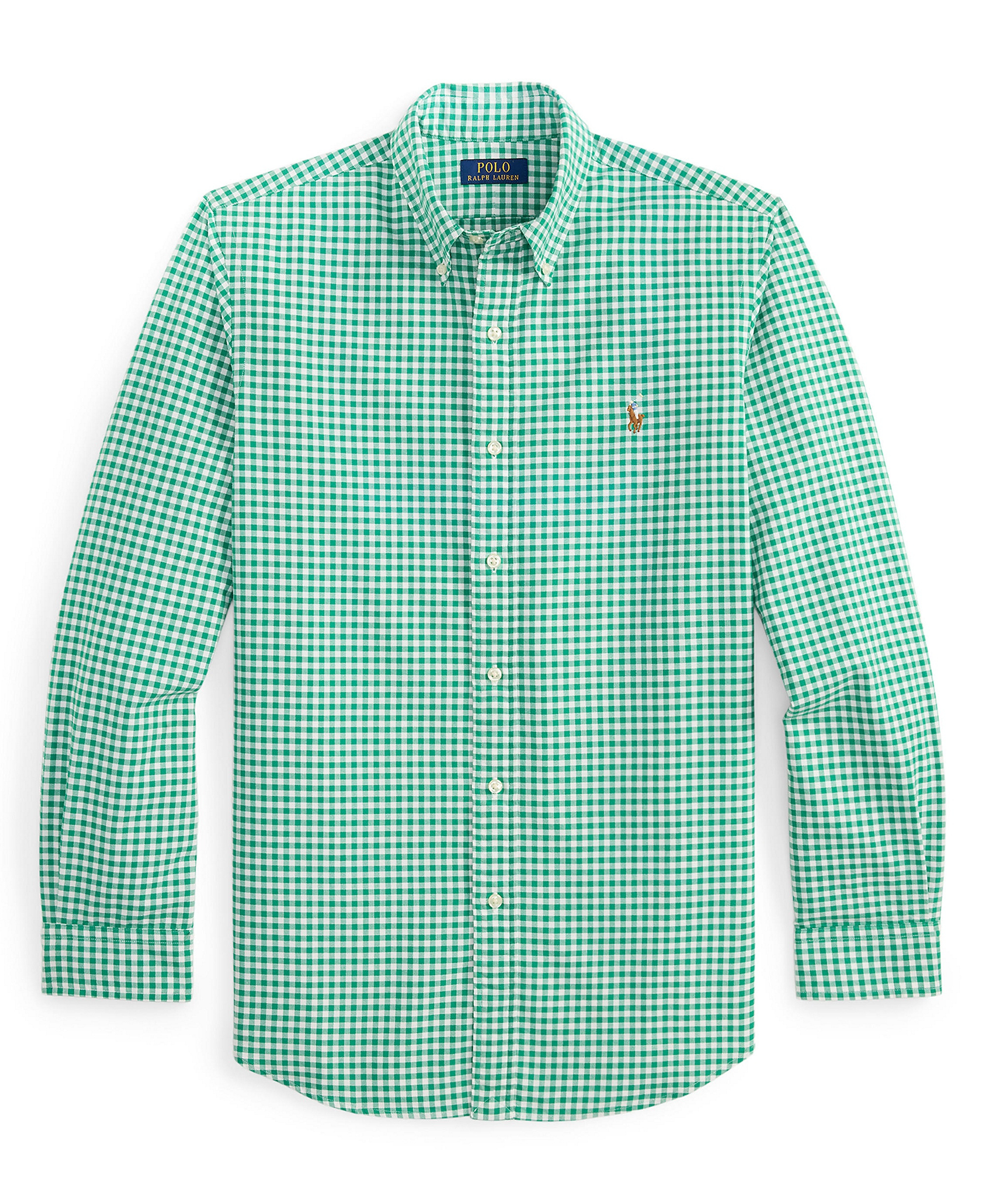 Polo Ralph Lauren Men's Classic-Fit Plaid Brushed Oxford Shirt - Scarab Green White