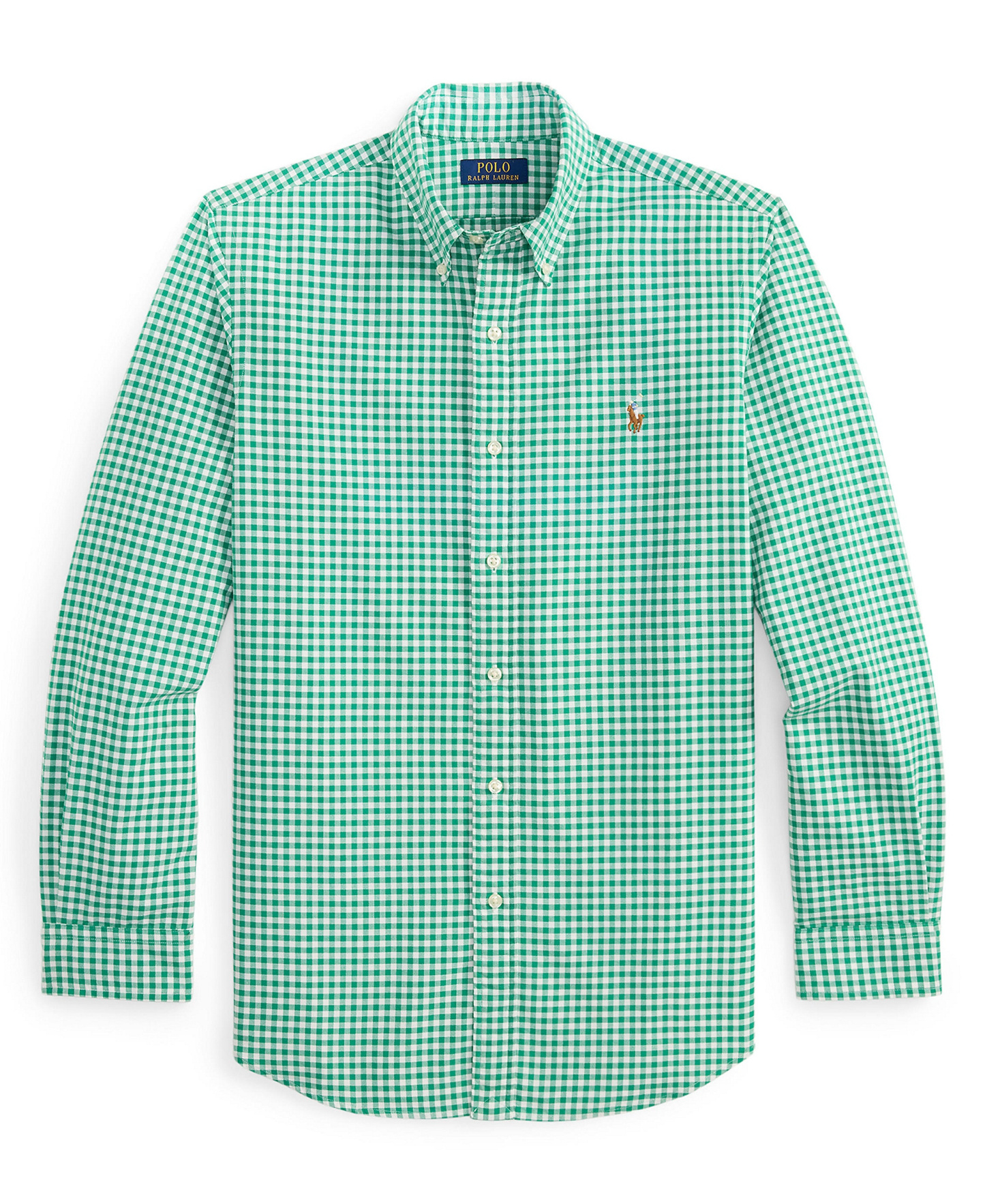Polo Ralph Lauren Men's Classic-Fit Plaid Brushed Oxford Shirt - Scarab Green White