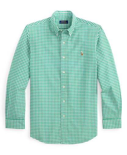 Polo Ralph Lauren Men's Classic-Fit Plaid Brushed Oxford Shirt - Scarab Green White