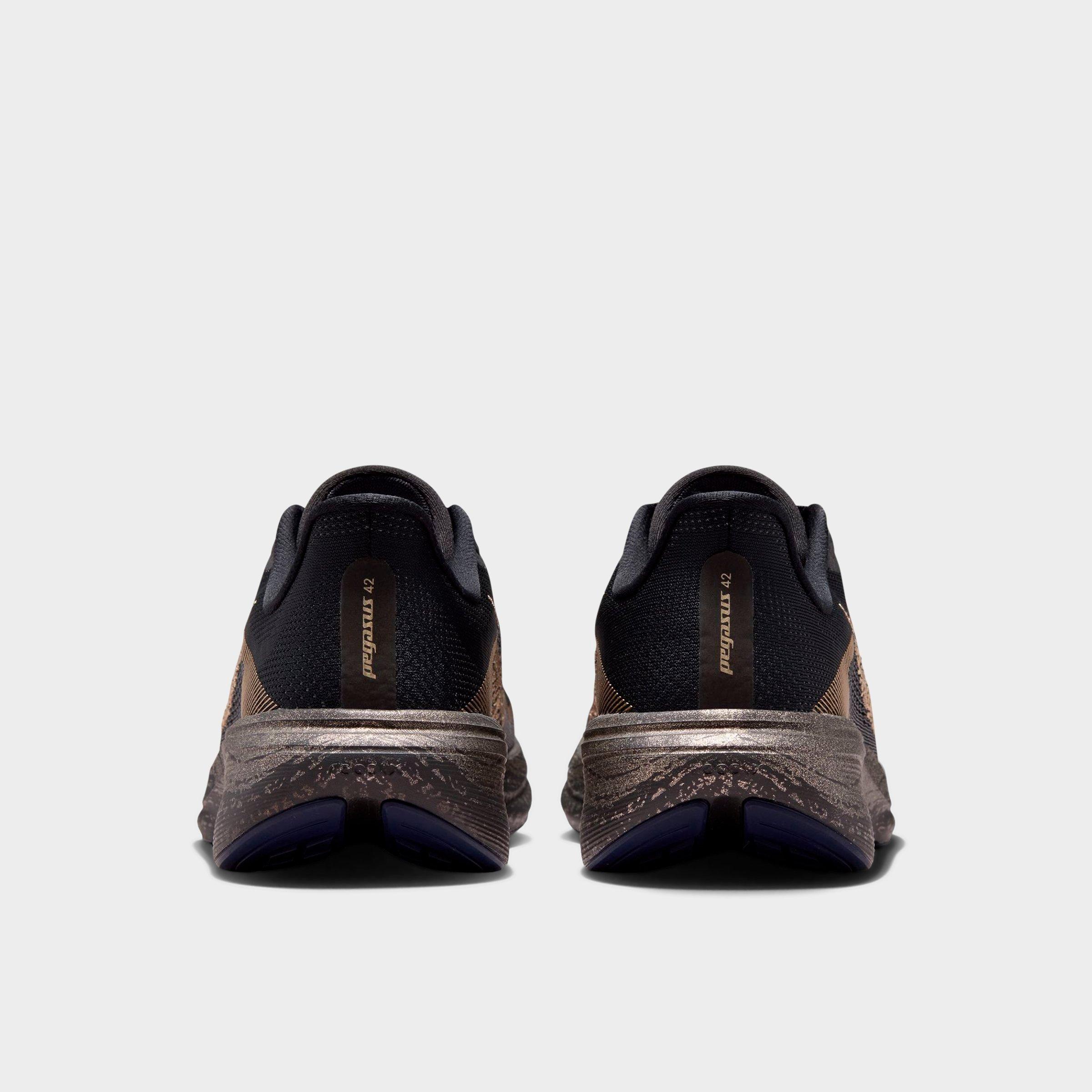 Women's Nithtke Pegasus 42 Running Shoes - Part 1 - Black/Pitch Blue/Blackened Blue/Blur - Back view