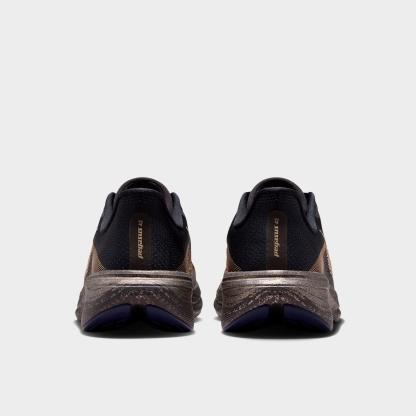 Women's Nithtke Pegasus 42 Running Shoes - Part 1 - Black/Pitch Blue/Blackened Blue/Blur - Back view
