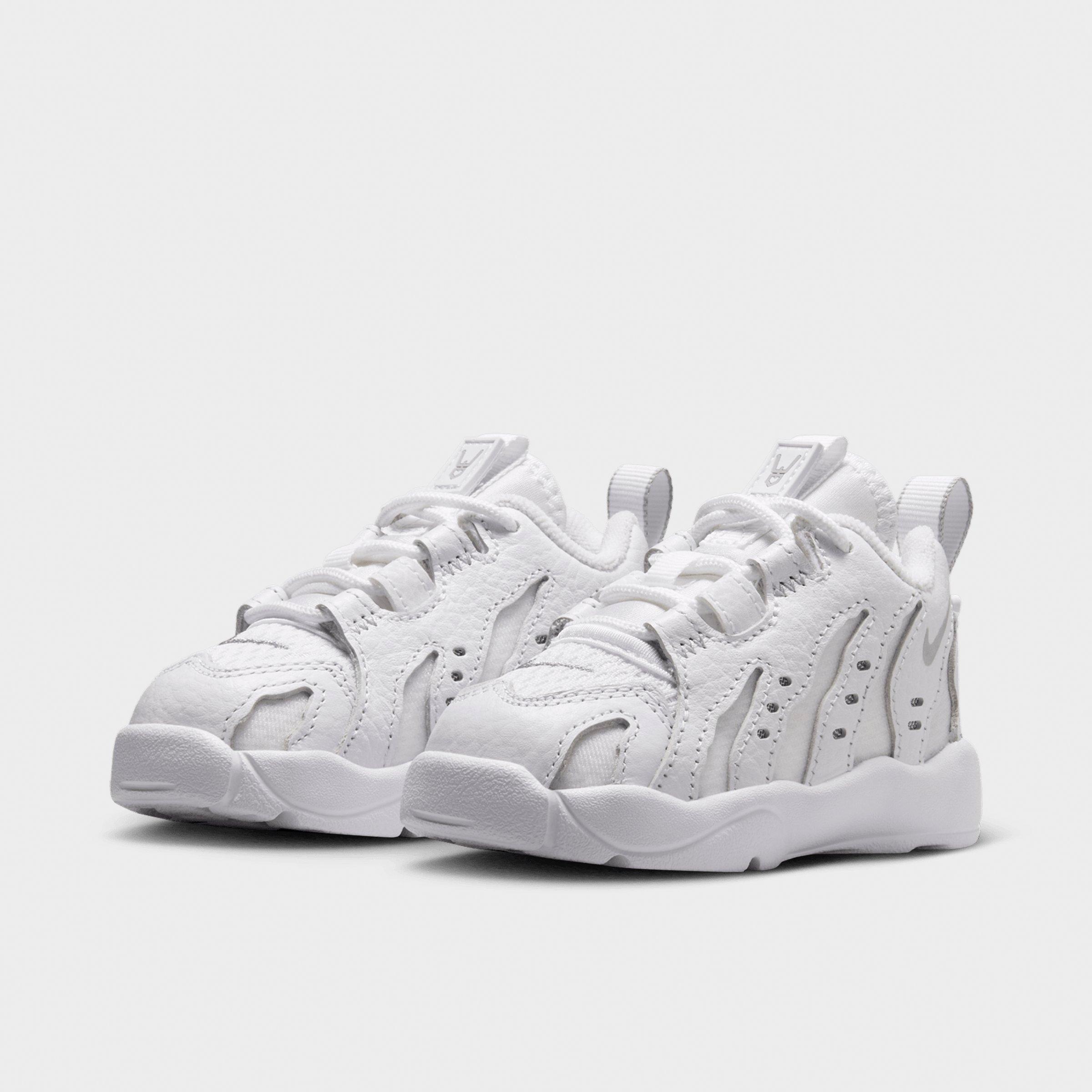 Kids' Toddler Nithtke Air DT Max ‘96 Low Casual Shoes - White/Metallic Silver/White/Light Smoke Grey - Both shoes facing left