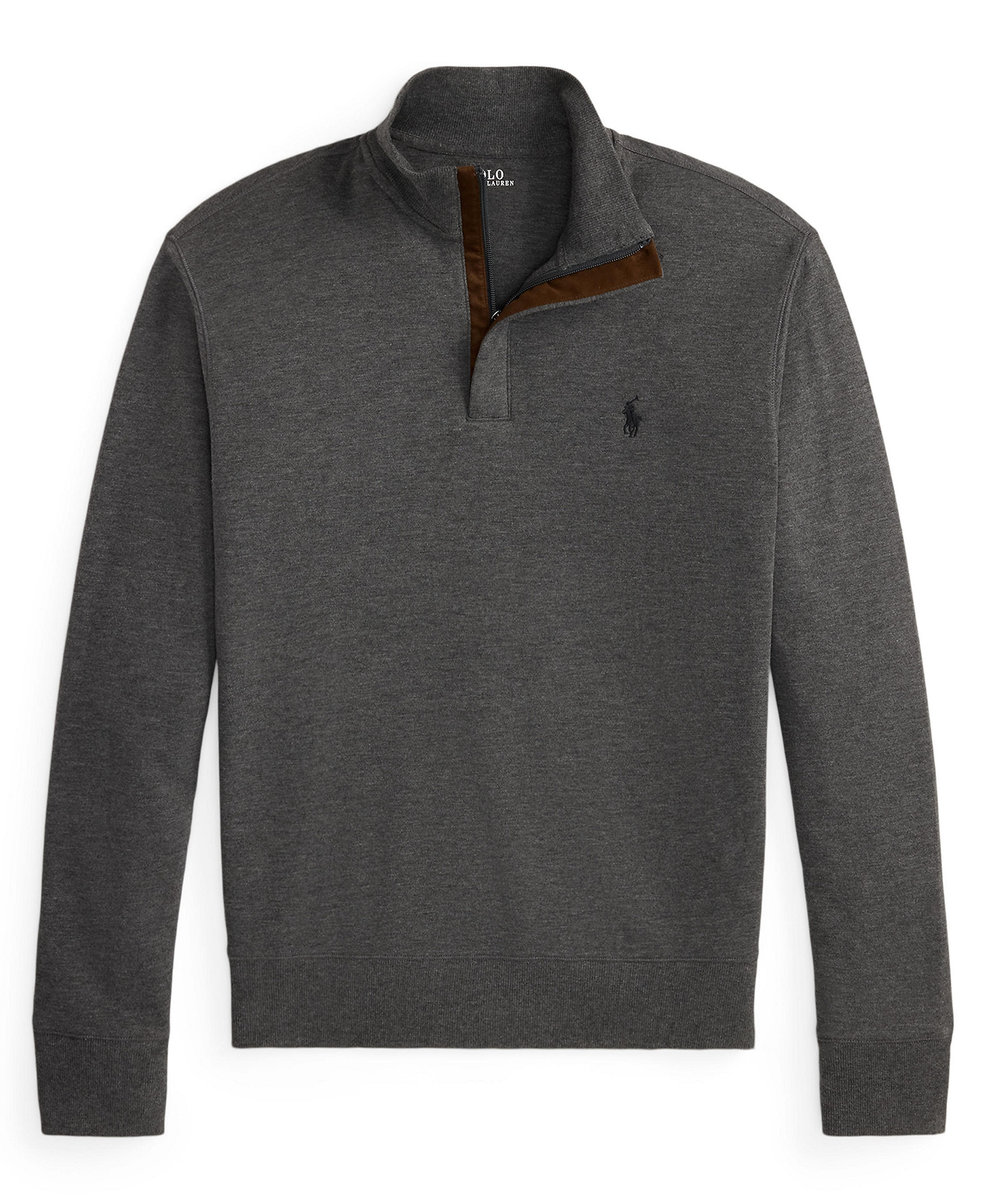Polo Ralph Lauren Men's Luxury Jersey Quarter-Zip Pullover Sweater - Windsor Heather/C9760