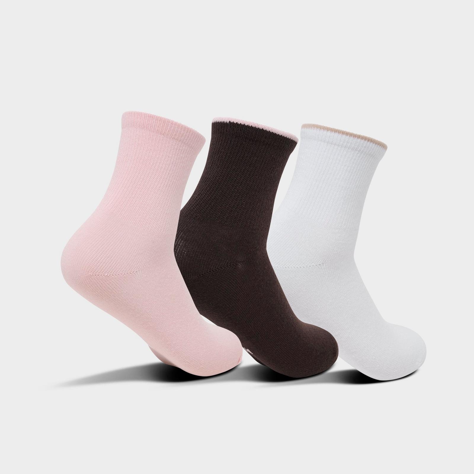 adidas Originals Trefoil Luna Quarter Socks (3-Pack) - Aura Coffee/Pink/White - view 2