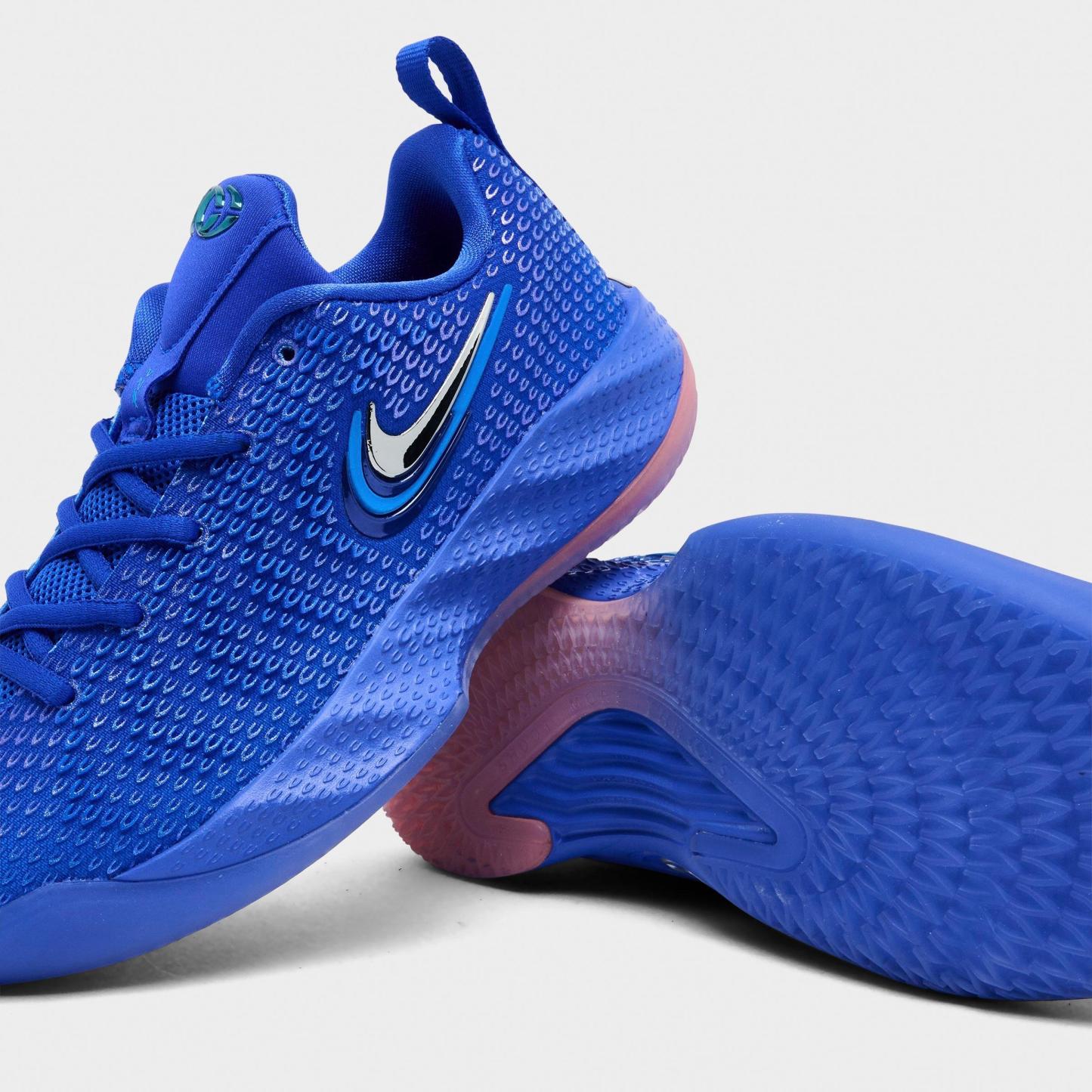 Little Kids' Nithtke Caitlin 1 Basketball Shoes - Racer Blue/Teal Tint/Metallic Silver - Detail shot