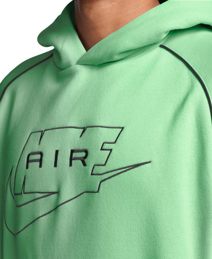 Nike Men's Air Fleece Pullover Hoodie - Cucumber Calm/Black