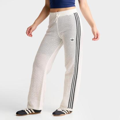 Women's adidas Originals Knitted Crochet Firebird Track Pants - Off White - view 1