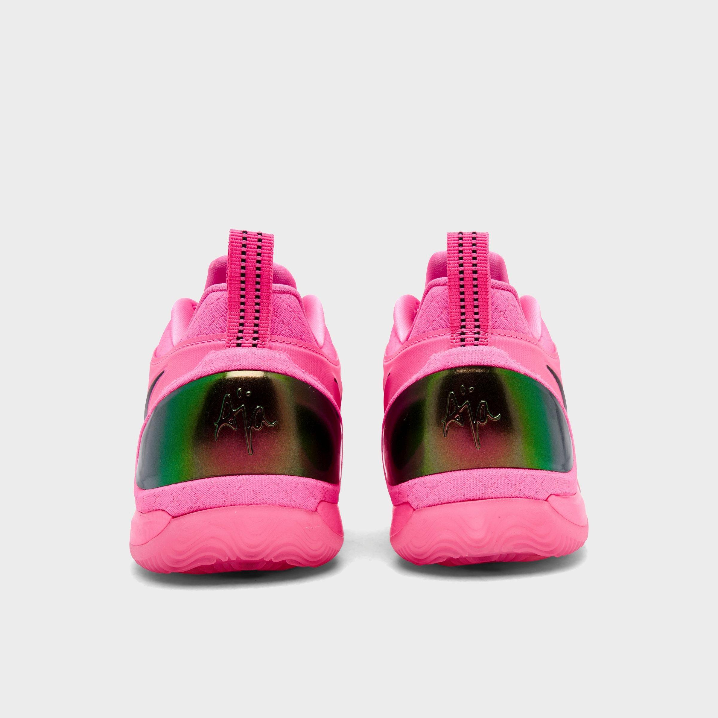 Girls' Big Kids' Nithtke A'Two A'ja Wilson Basketball Shoes - Pink Beam/Black - Back view