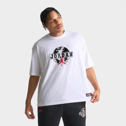 Men's Jordan Globe Graphic Oversized T-Shirt - White - view 1