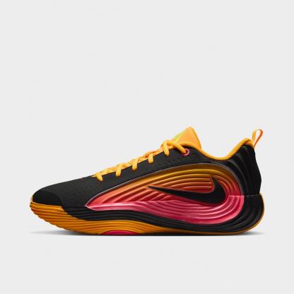 Men's Nithtke Giannis Immortality 5 Basketball Shoes - Part 2 - Laser Crimson/Laser Orange/Black/Black - Left shoe facing left. Outside of the shoe.