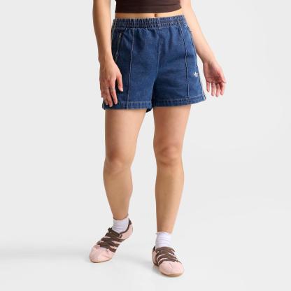 Women's adidas Originals adicolor Firebird Denim Shorts - Indigo Denim - view 3