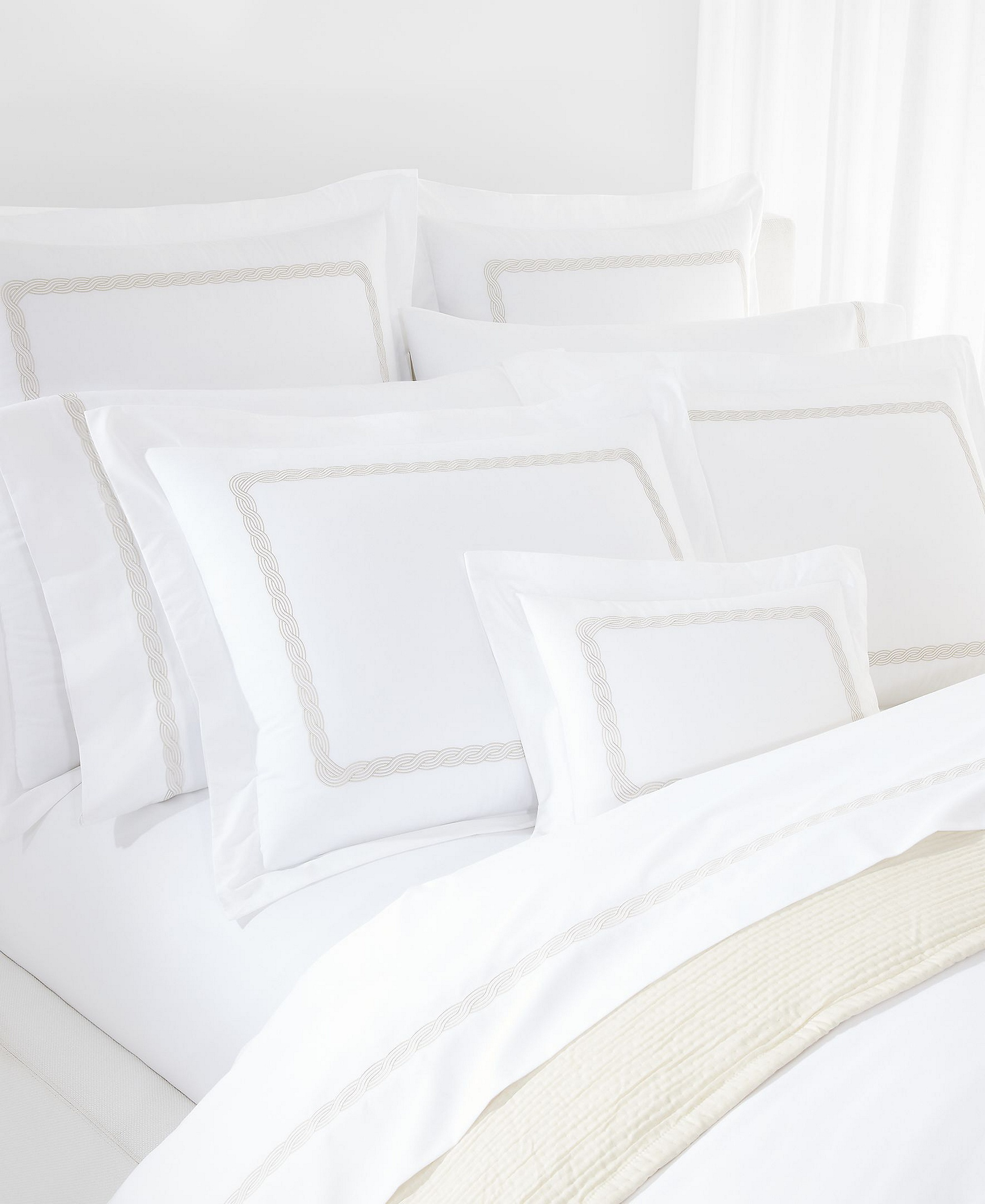 Lauren Ralph Lauren Spencer Cable Embroidery 4-Pc. Sheet Set, Queen - Flax