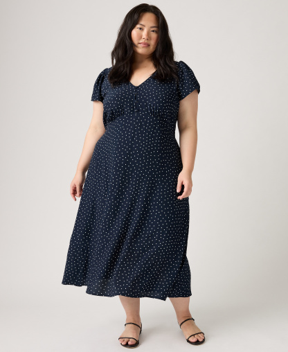 Levi's Women's Lilith V-Neck Midi Dress - Inga Dot Navy Blazer