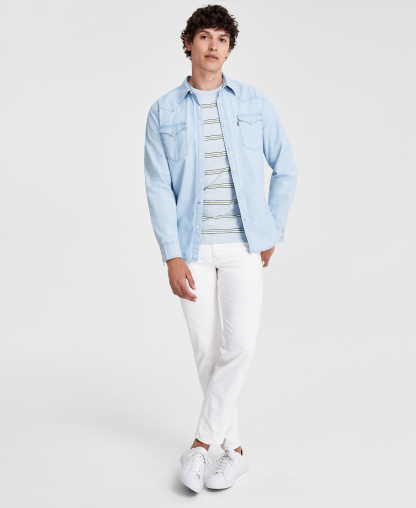 Levi's Men's Regular-Fit Western Shirt - Blue