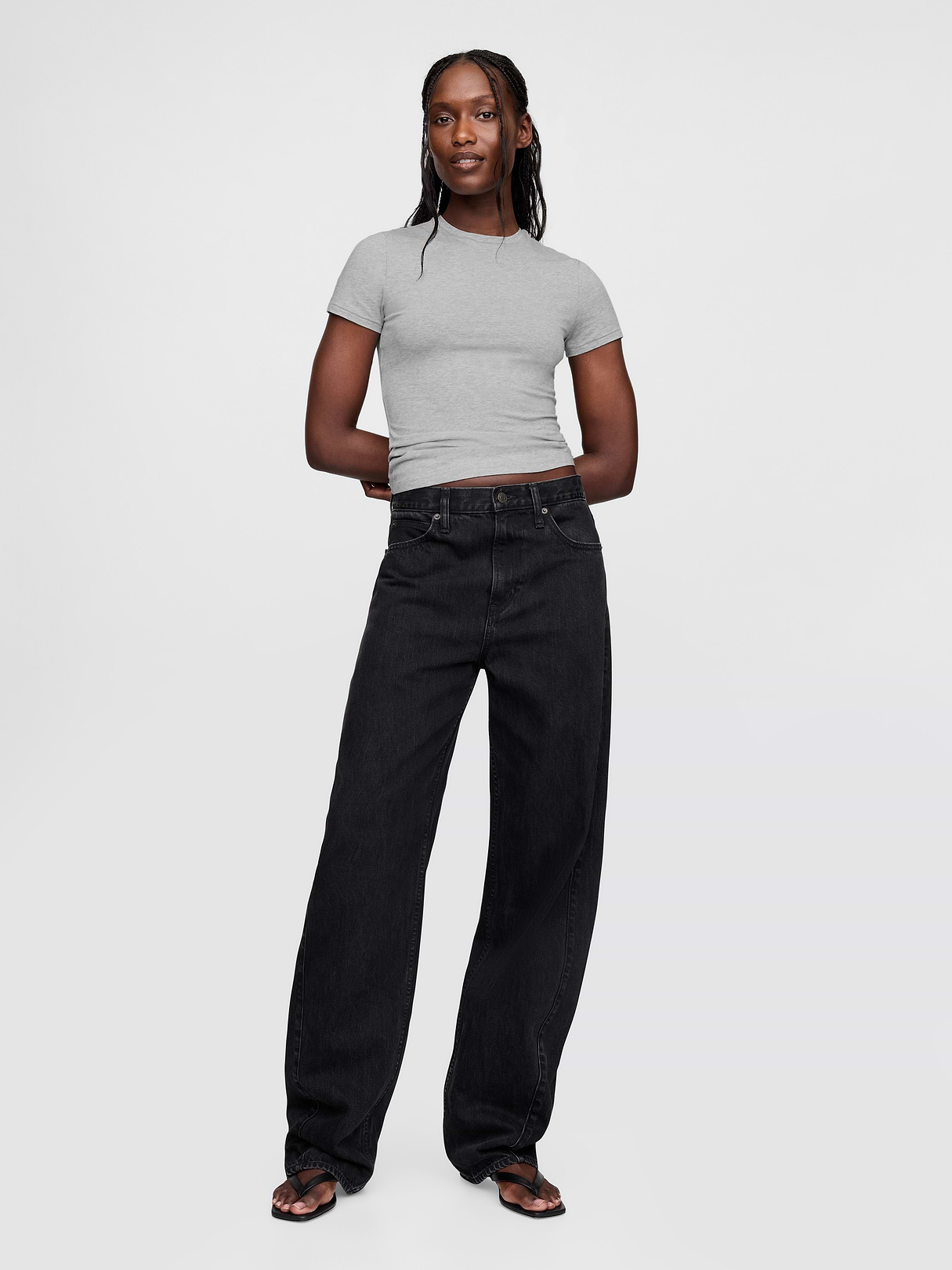 CloseKnit Jersey T-Shirt - Light heather grey