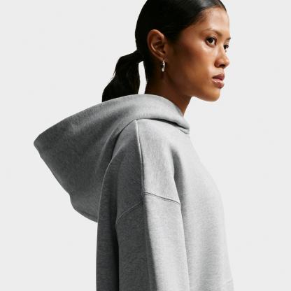 Women's Nithtke Studio Fleece Medium-Weight Camo Oversized Pullover Hoodie - Dark Grey Heather/Sail