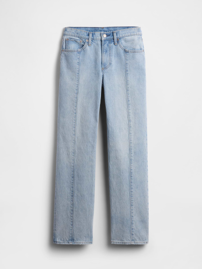 Mid Rise Relaxed Straight Jeans - Light indigo