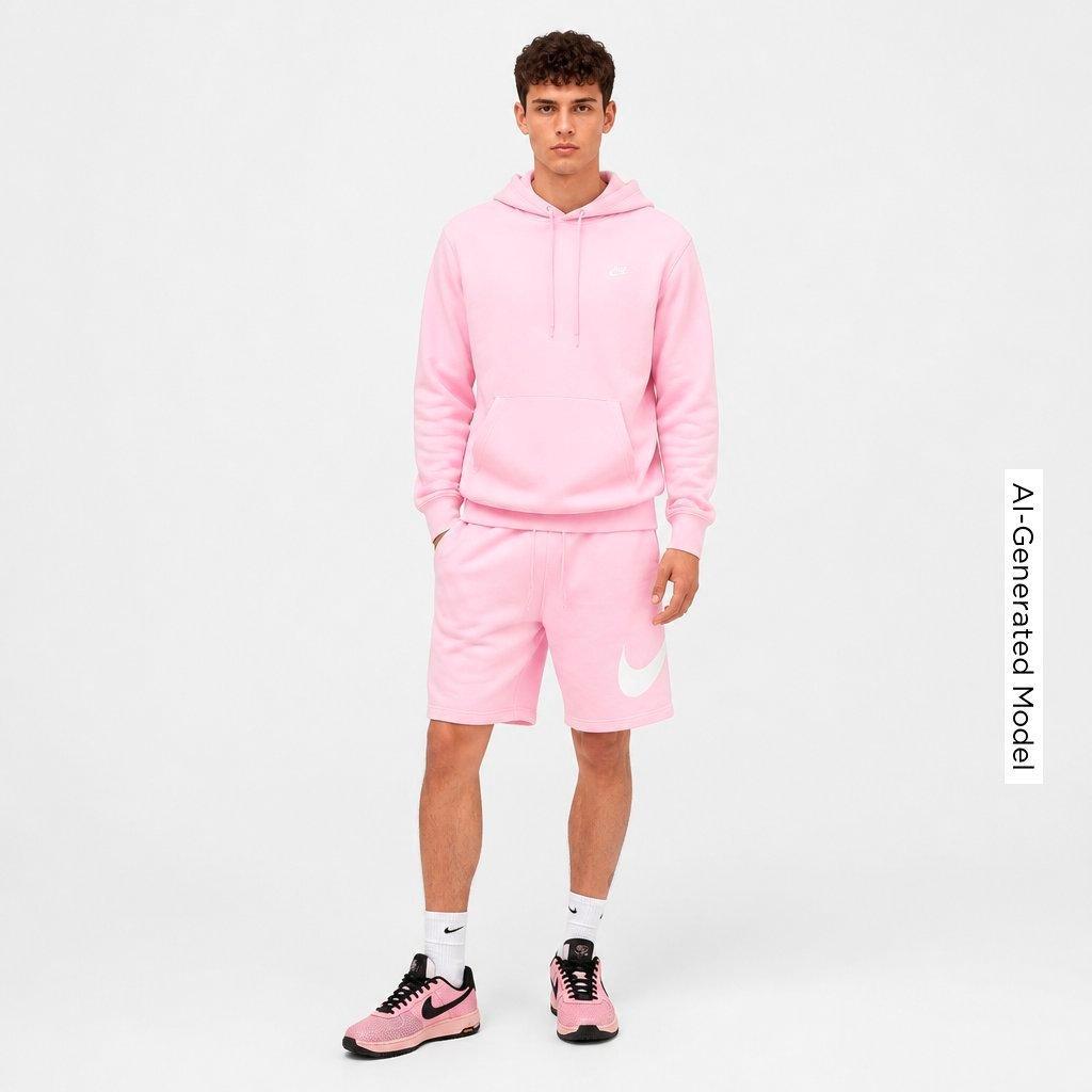 Men's Nithtke Club Fleece Premium Embroidered Pullover Hoodie - Part 2 - Pink Foam/Pink Foam