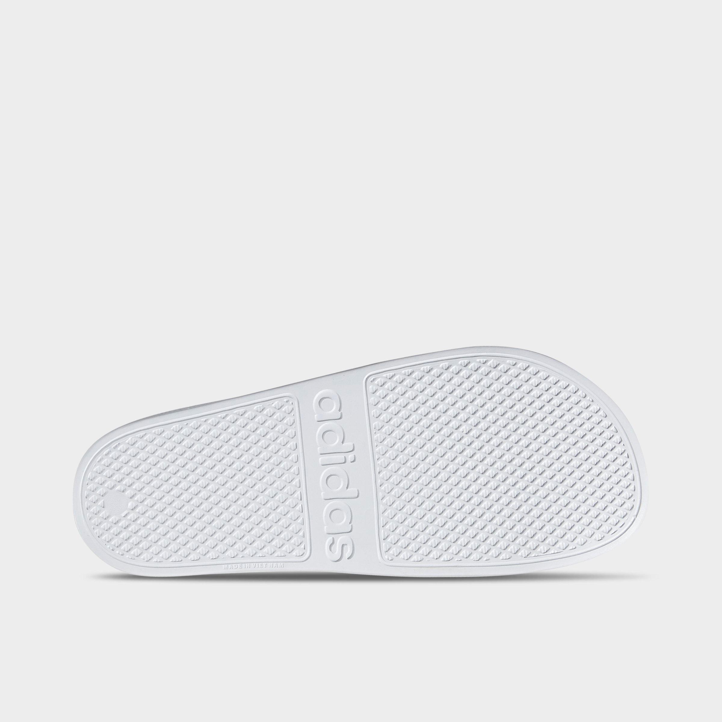 adidas adilette Aqua Slide Sandals - White/Black/White - Bottom view