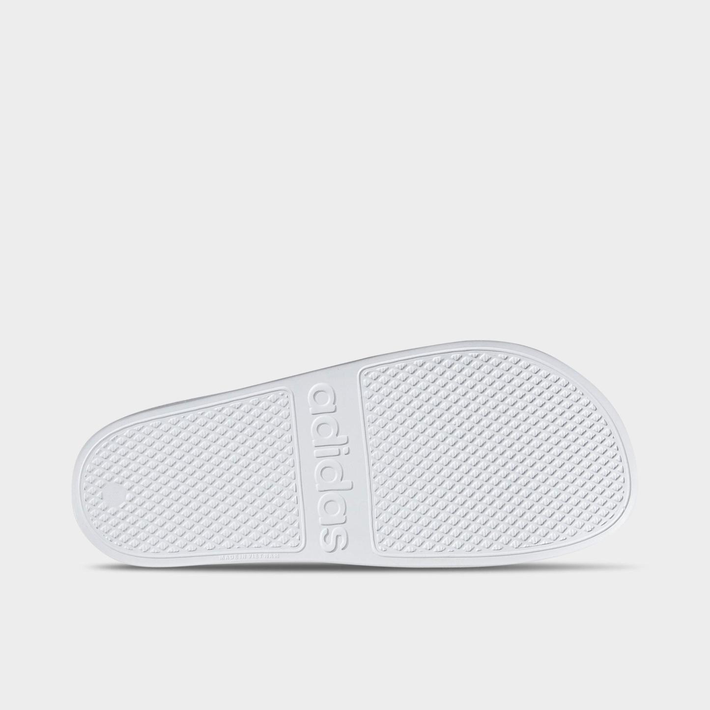 adidas adilette Aqua Slide Sandals - White/Black/White - Bottom view