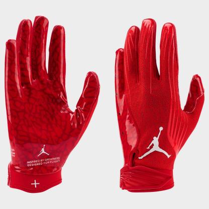 Jordan Fly Lock Football Gloves - University Red/University Red/White - view 1
