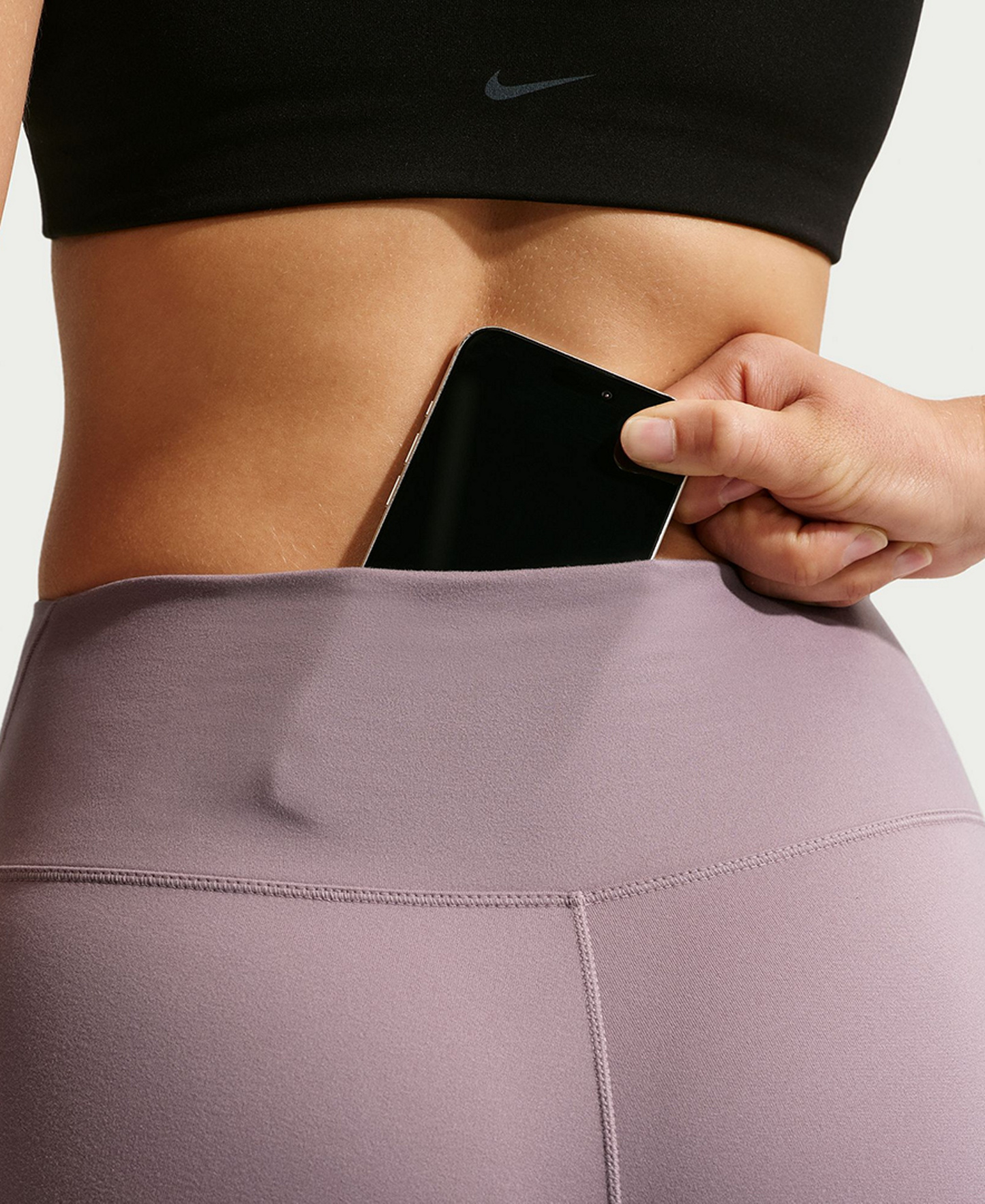 Nike Women's Seamless Front High-Waisted Leggings - Light Violet Ore/White
