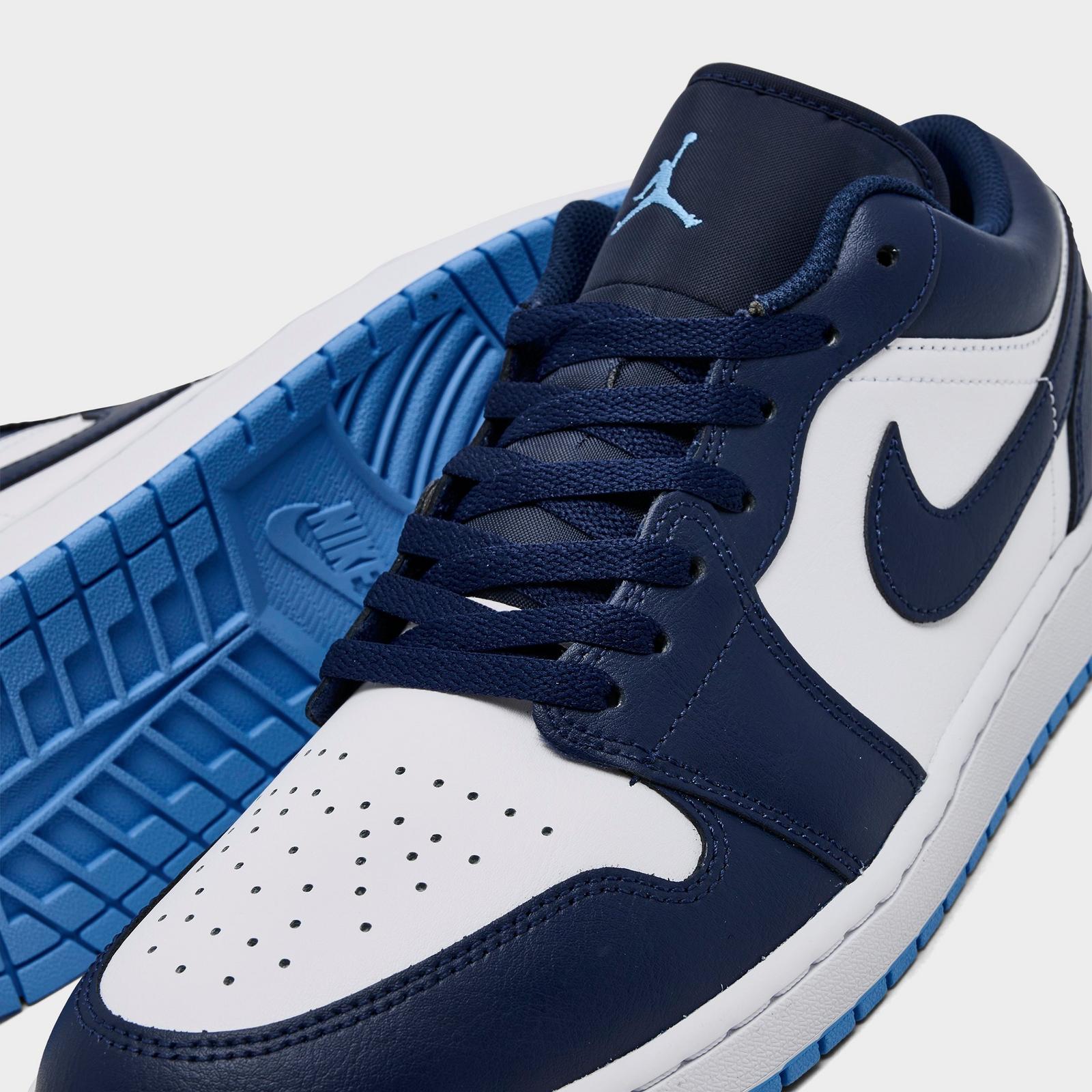 Men's Air Jordan Retro 1 Low Casual Shoes - Midnight Navy/University Blue - view 3