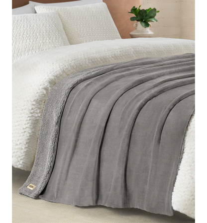 UGG® Avery Reversible Throw, 50" x 70" - Seal Gray