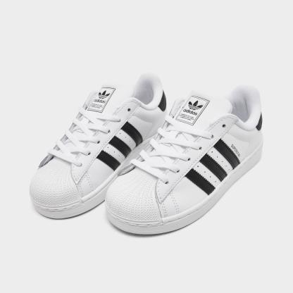 Little Kids' adidas Originals Superstar II Casual Shoes - Cloud White/Core Black/Cloud White - Both shoes facing left