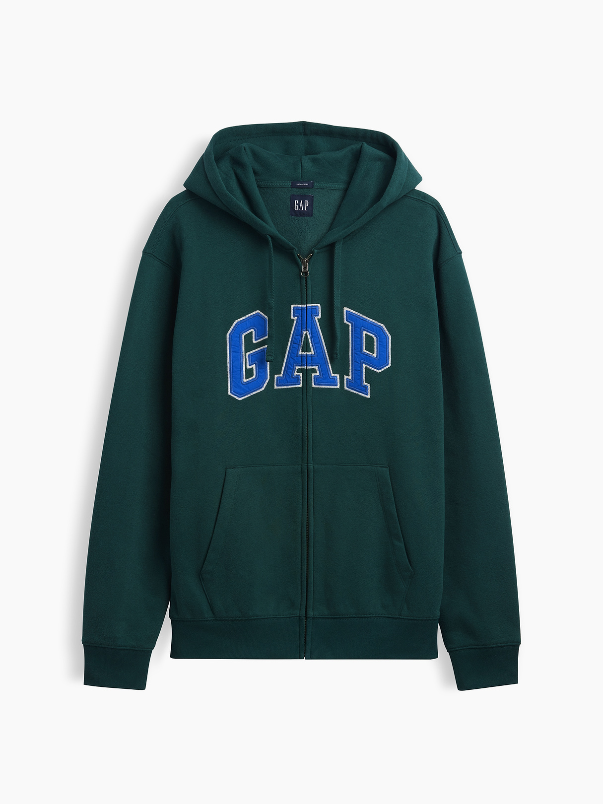 Adult VintageSoft Arch Logo Zip Hoodie - Deep hunter green