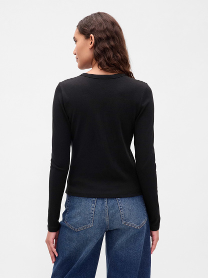 Modern Crewneck Cardigan - Black