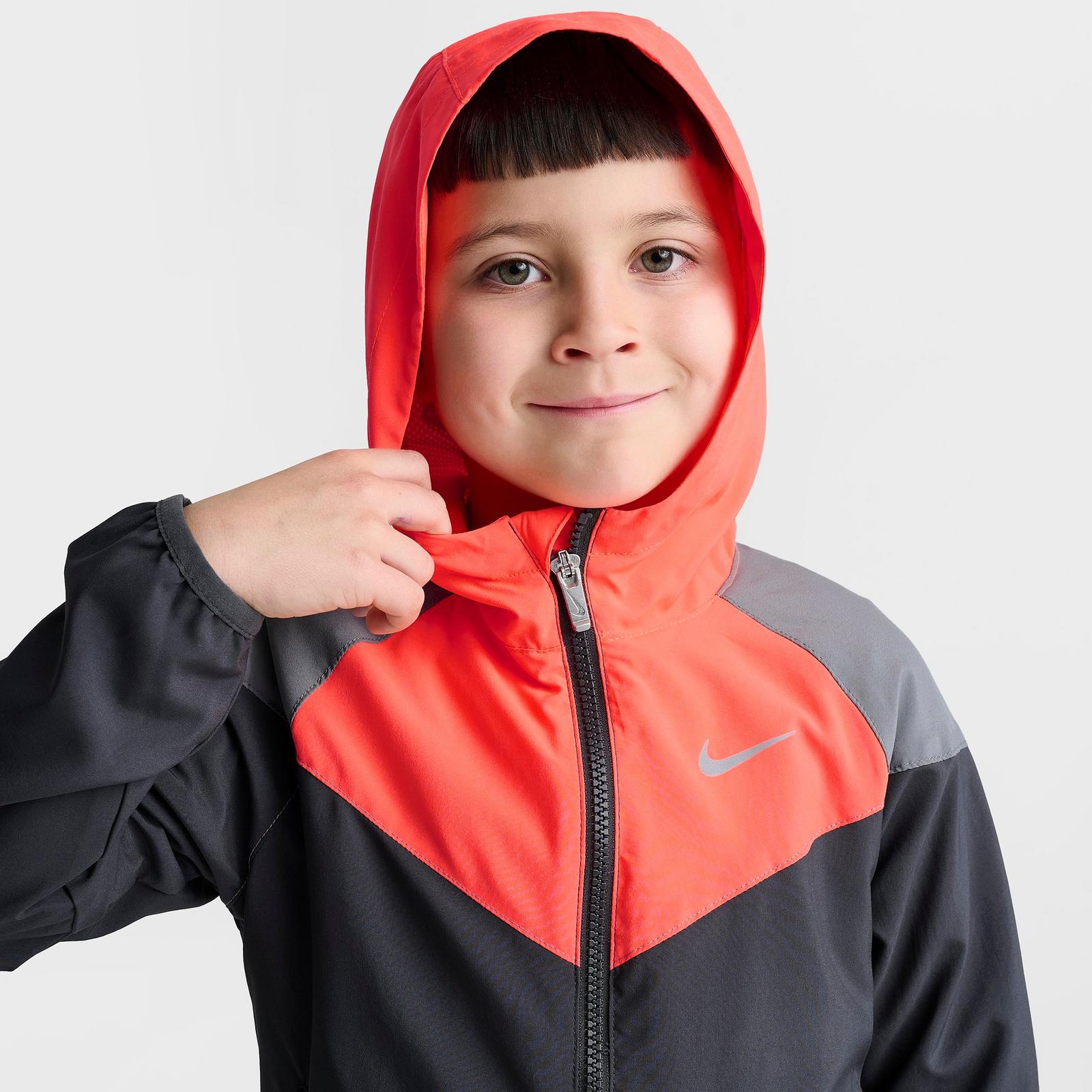 Little Kids' Nike Windrunner Jacket and Shorts Set - Dark Smoke Grey/Red