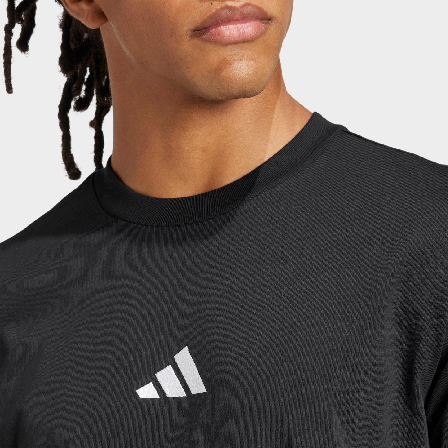 Men's adidas Essentials Small Logo T-Shirt - Black/White
