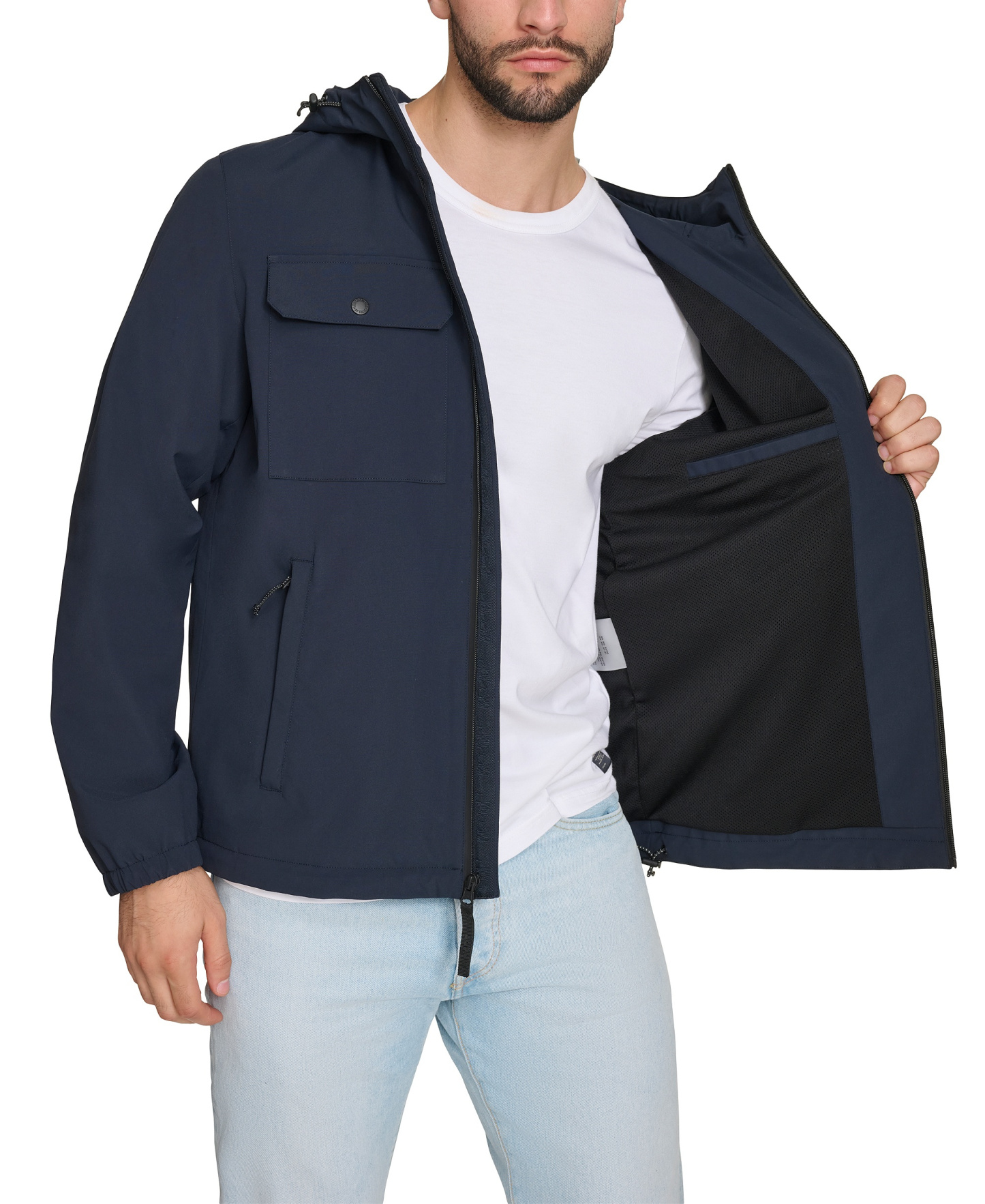Levi's Men's Hooded Rain Jacket - Navy