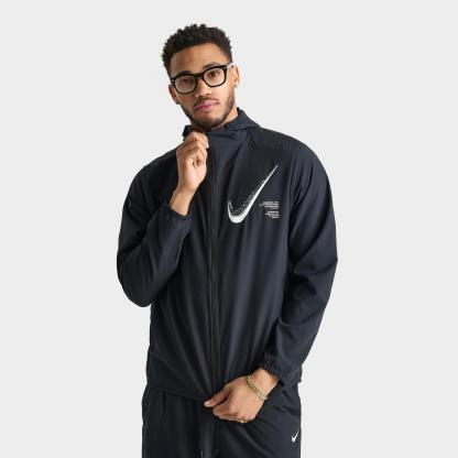 Men's Nike Dri-FIT Form Graphic Full-Zip Jacket - Black/Dark Smoke Grey
