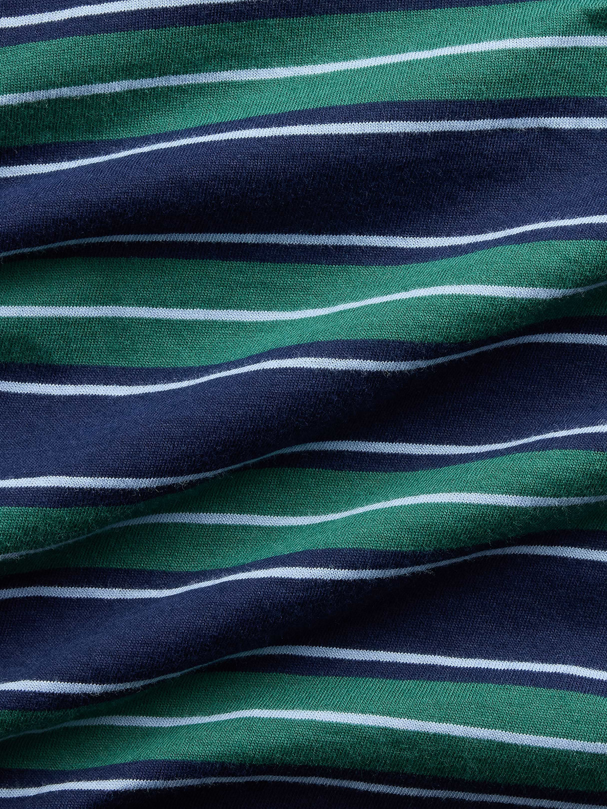 Organic Cotton VintageSoft T-Shirt - Navy blue & green stripe