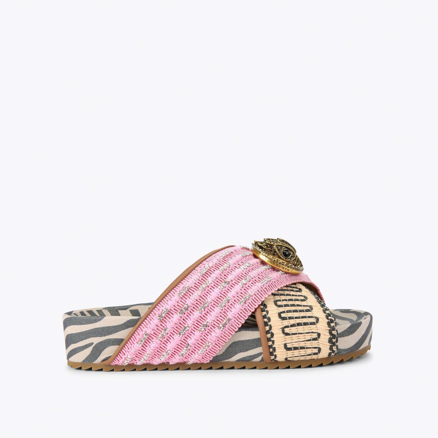 Kurt Geiger London Chelsea Cross Strap Sandal - Pink