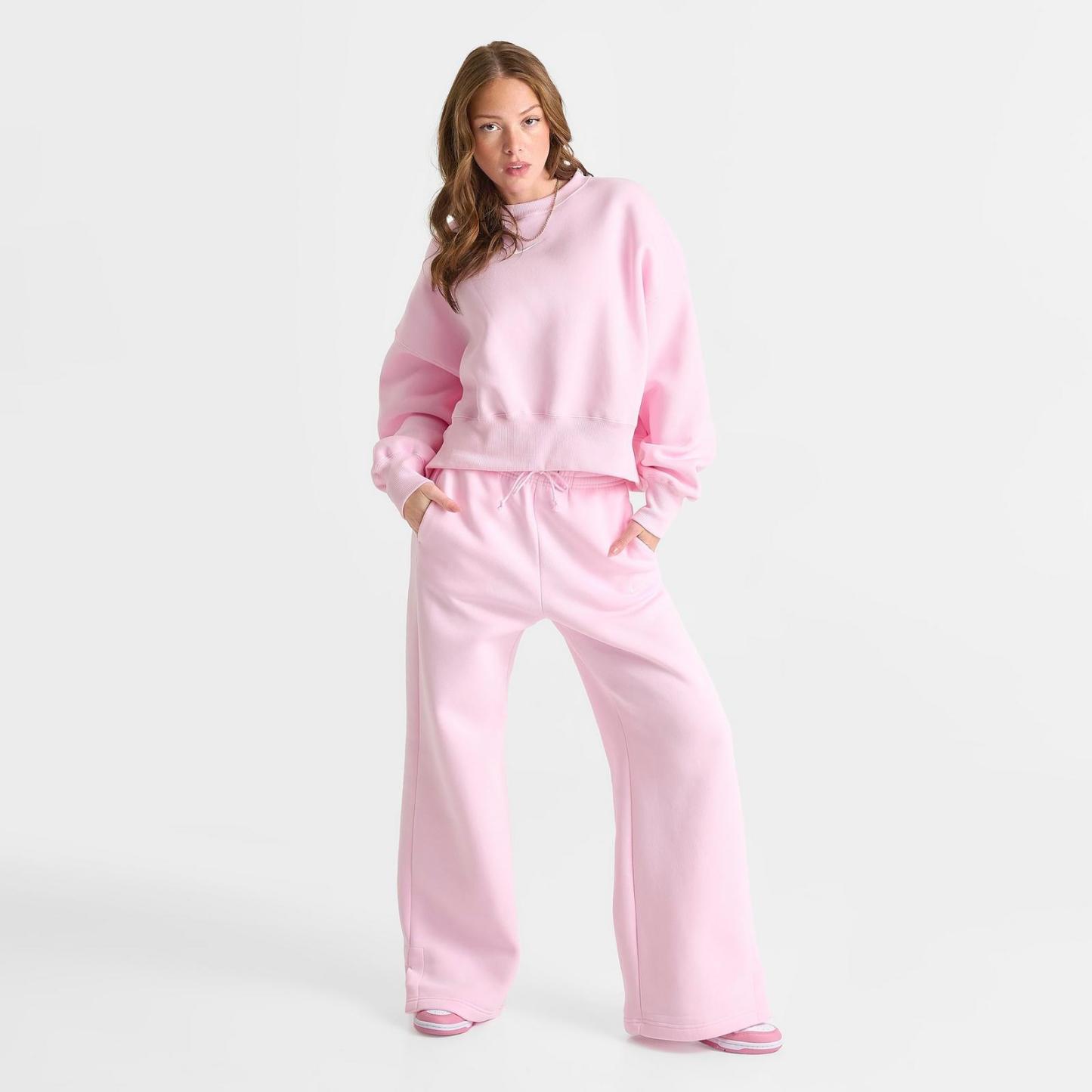 Women's Nike Sportswear Phoenix Fleece High-Waisted Wide-Leg Sweatpants - Pink Foam/Sail