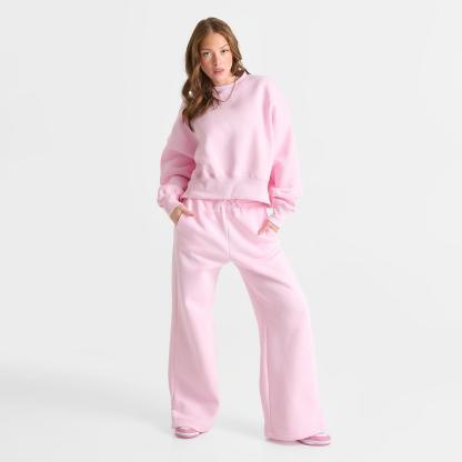 Women's Nike Sportswear Phoenix Fleece High-Waisted Wide-Leg Sweatpants - Pink Foam/Sail