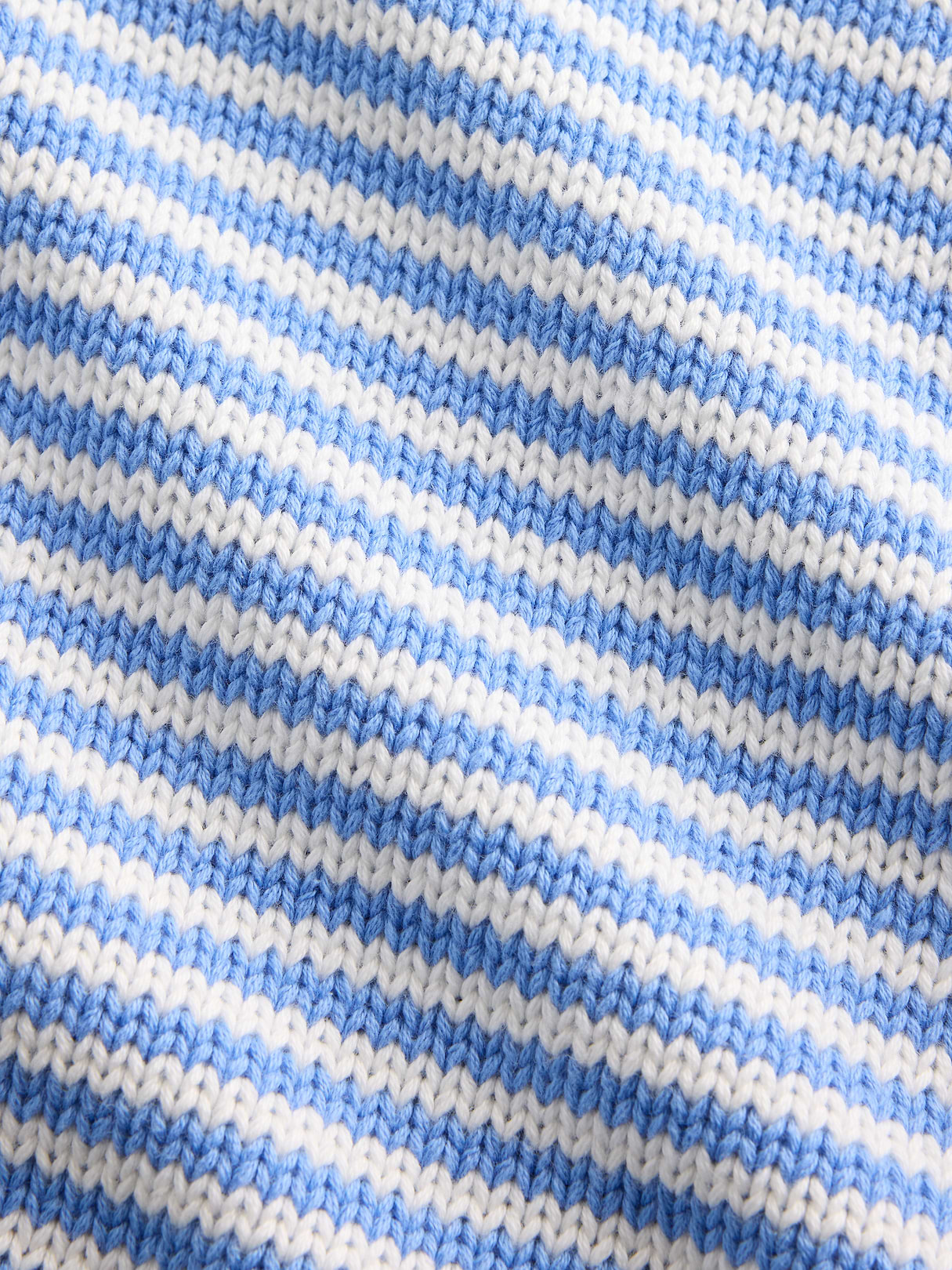 100% Cotton Rollneck Sweater - Blue stripe
