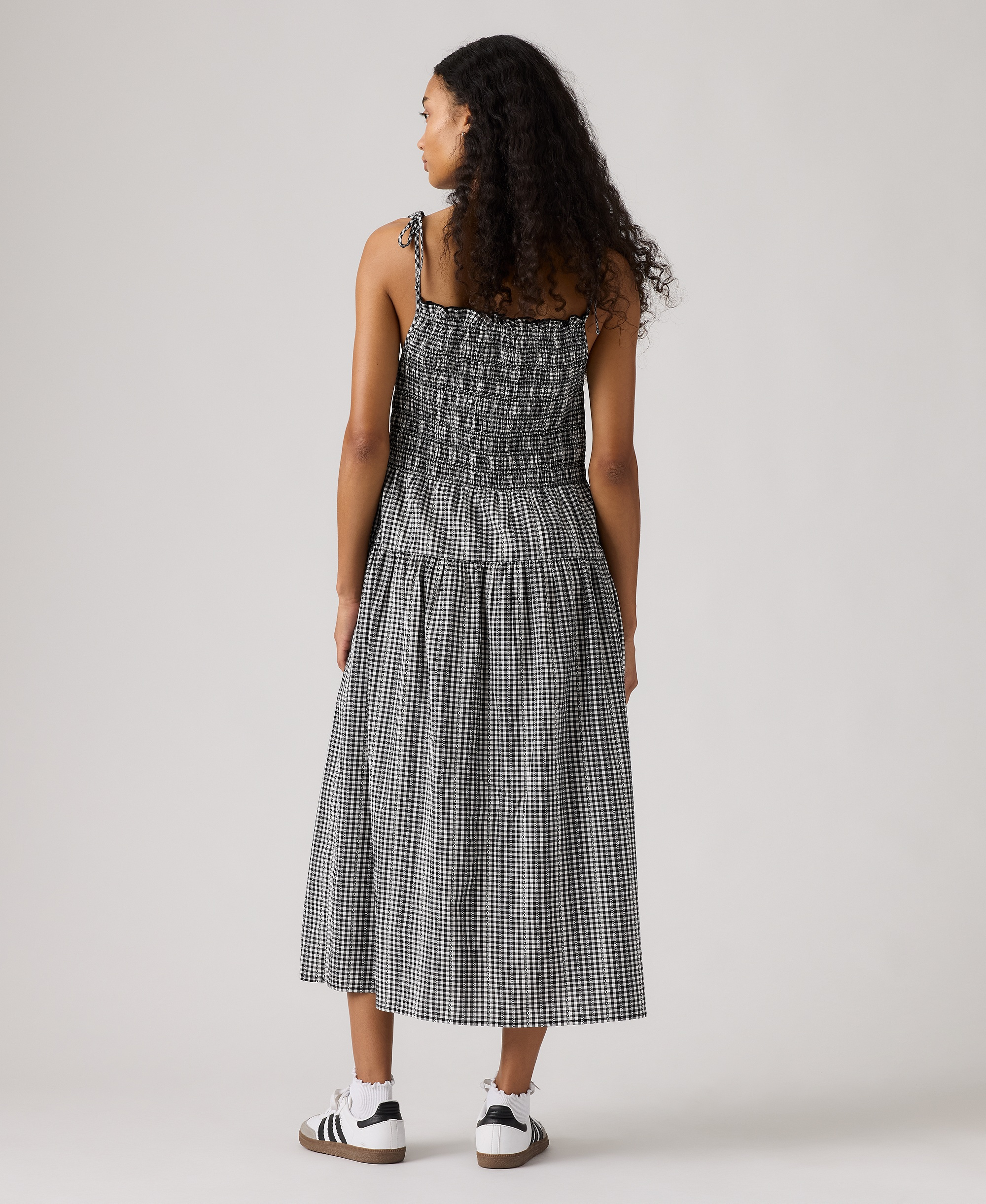 Levi's Premium Women's Monaco Square Neck Sundress - Springtime Dobby Gingham Black And White