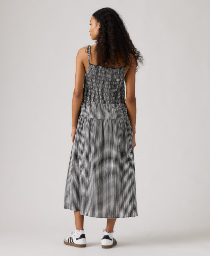 Levi's Premium Women's Monaco Square Neck Sundress - Springtime Dobby Gingham Black And White
