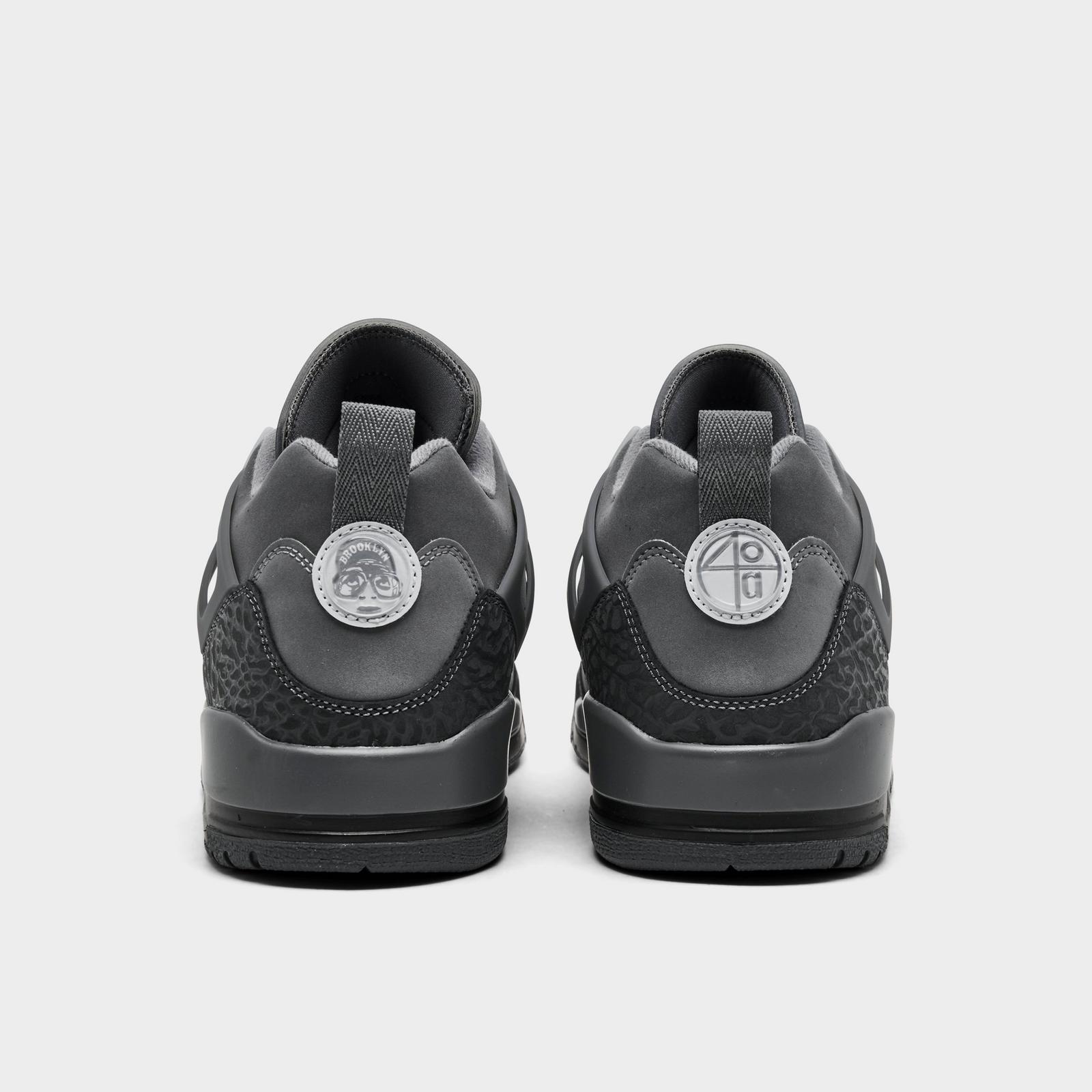 Men's Jordan Spizike Low Casual Shoes - Dark Grey/Black/Aura/Smoke Grey - Left shoe facing left. Outside of the shoe. - view 4