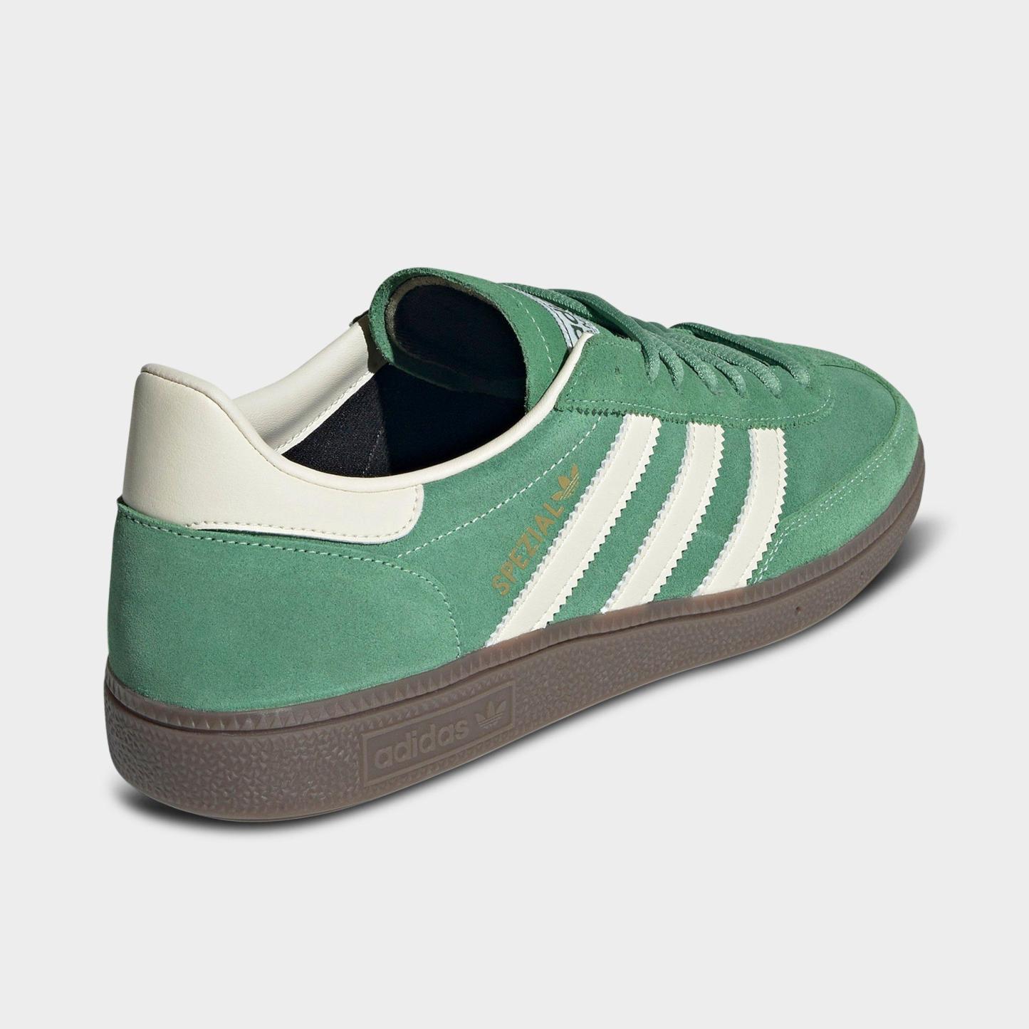 Men's adidas Originals Handball Spezial Casual Shoes - Part 3 - Preloved Green/Cream White/Crystal White - Back view