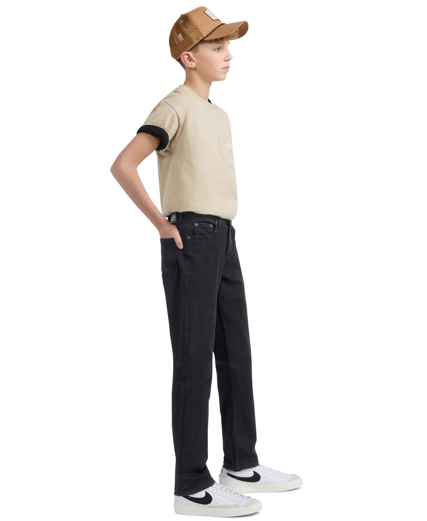 Levi's Boys' 2T-7 502™ Taper Fit Stretch Performance Jeans - Black