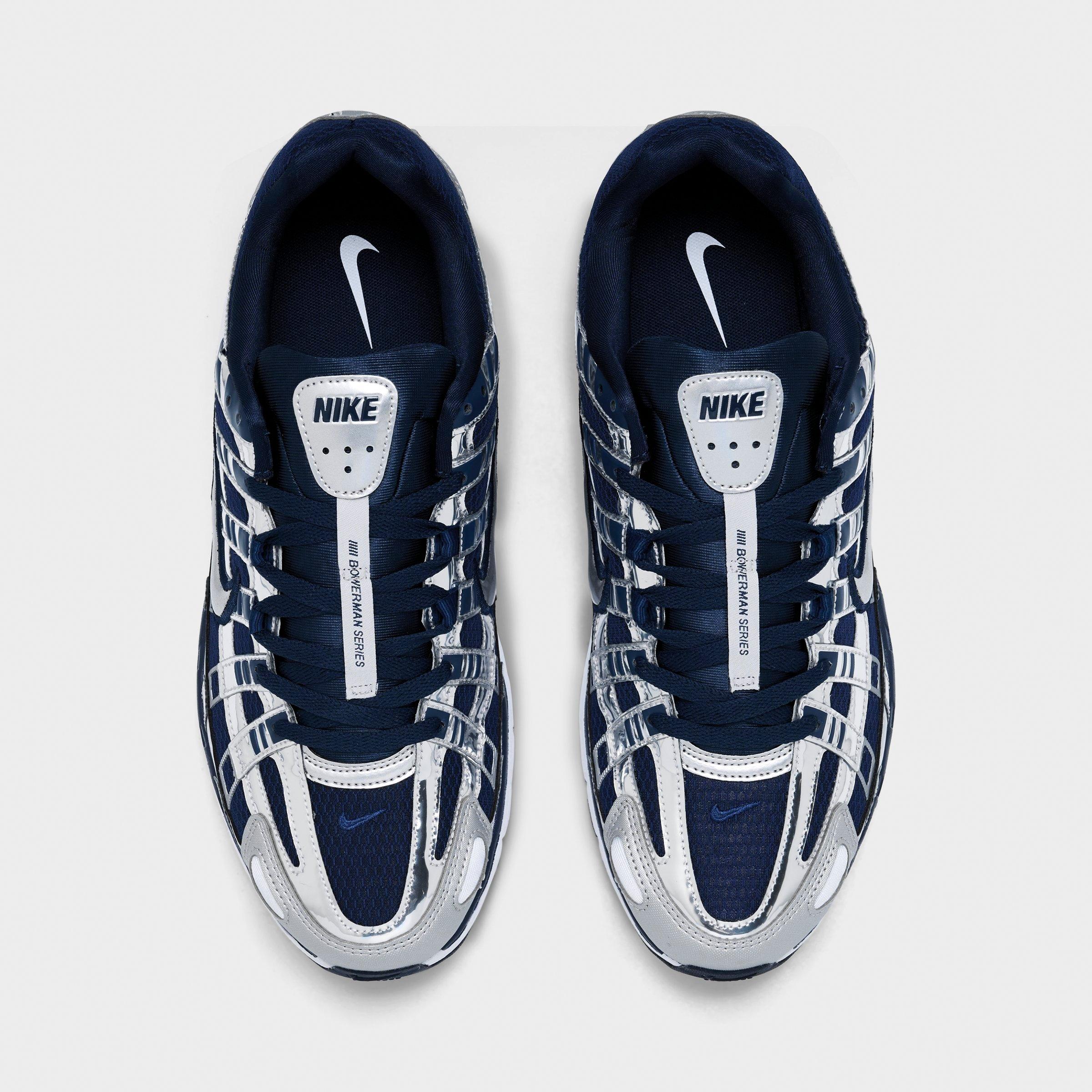 Men's Nithtke P-6000 Casual Shoes - Part 3 - Midnight Navy/Metallic Silver/White - Top view