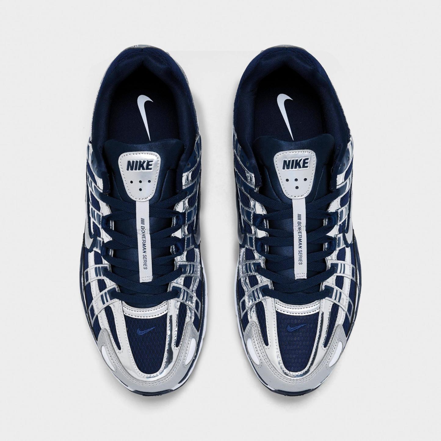 Men's Nithtke P-6000 Casual Shoes - Part 3 - Midnight Navy/Metallic Silver/White - Top view
